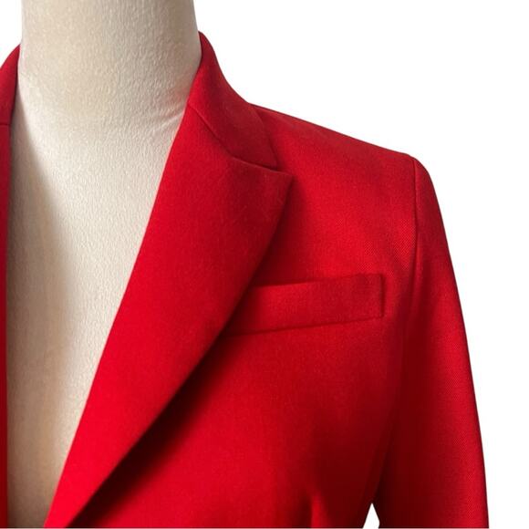 Pendleton Vintage Blazer Wool Peak Lapel Flap Pocket 2 Button Red Women’s Size 6 - Picture 10 of 13
